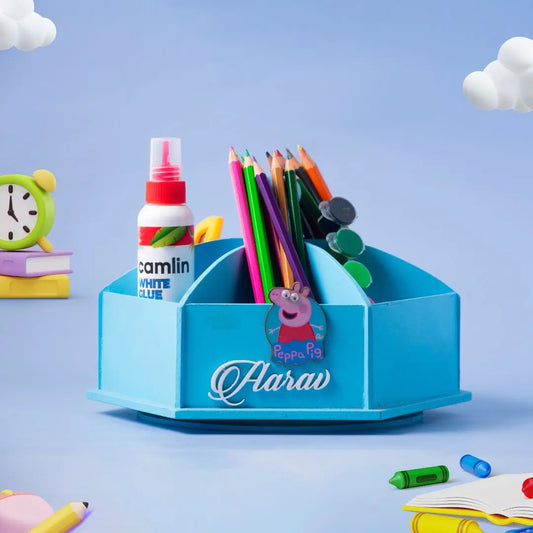 Customised Kids Blue Rotating Organiser