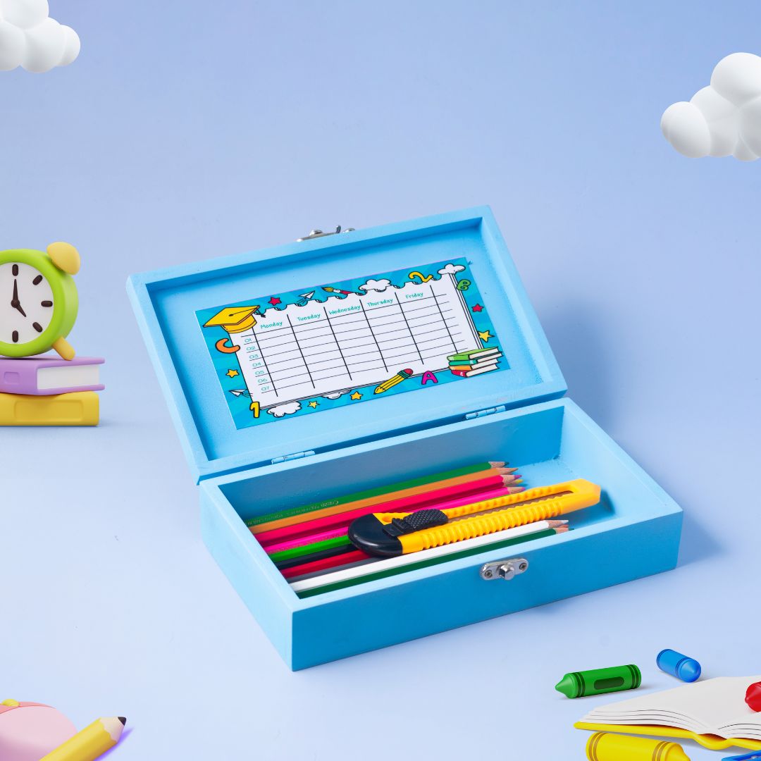 Blue Customised Kids Box Organiser Blue Customised Kids Box Organiser
