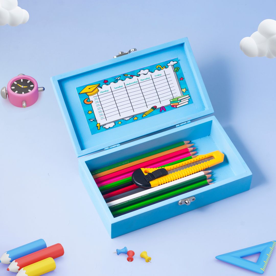 Blue Customised Kids Box Organiser Blue Customised Kids Box Organiser