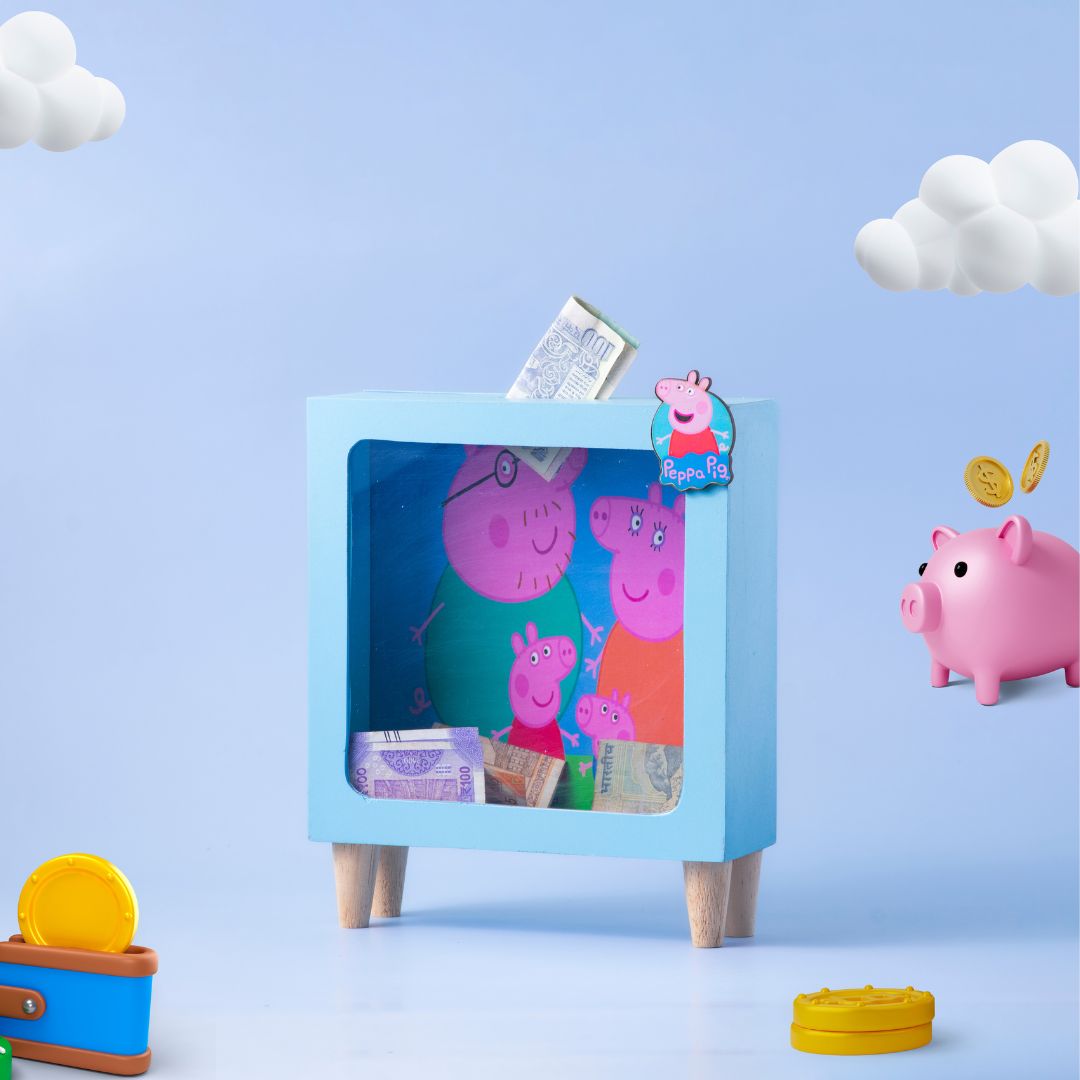blue customized piggy bank blue customized piggy bank