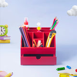 Customised Kids Red Stationery Organiser