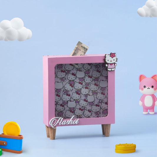 pink customized piggy bank