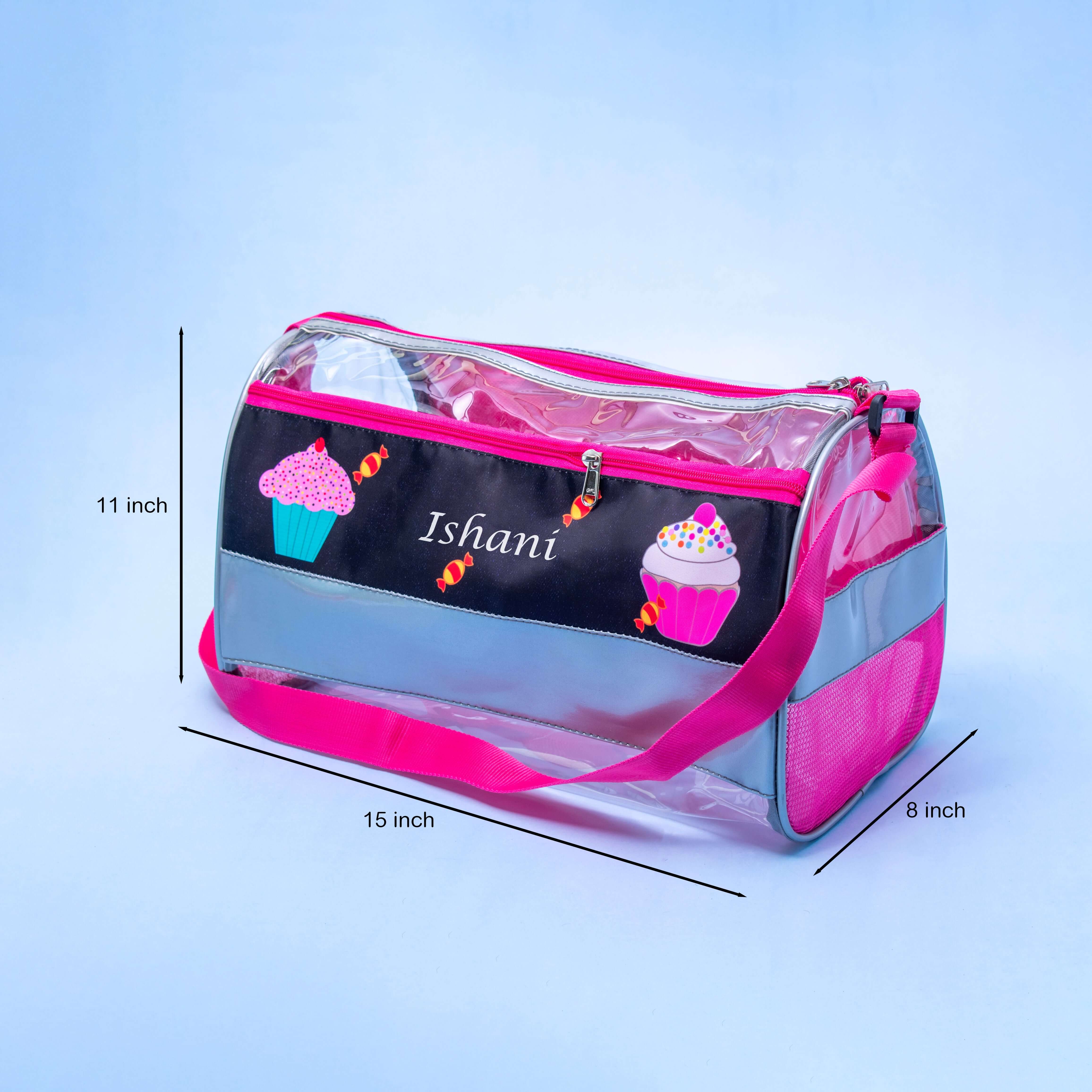 pink customised travel pouch