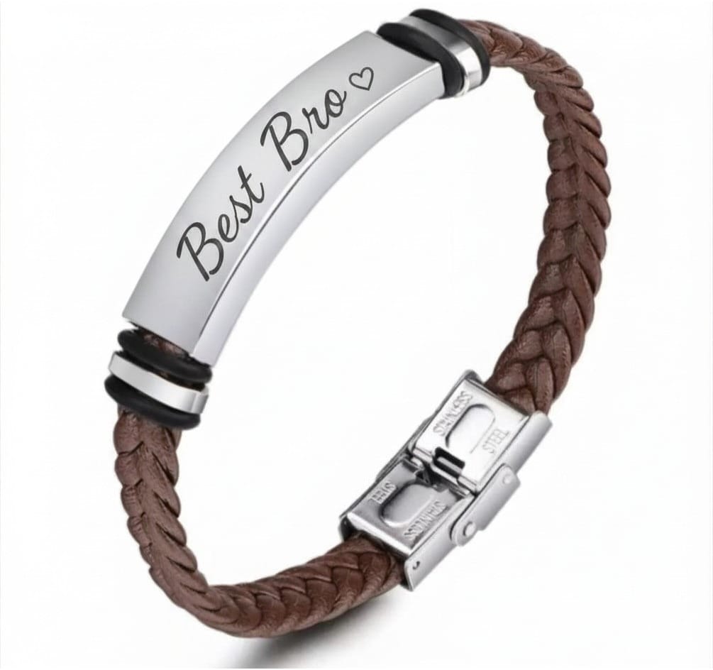 Personalised Braided Leather Bracelet - Image 2