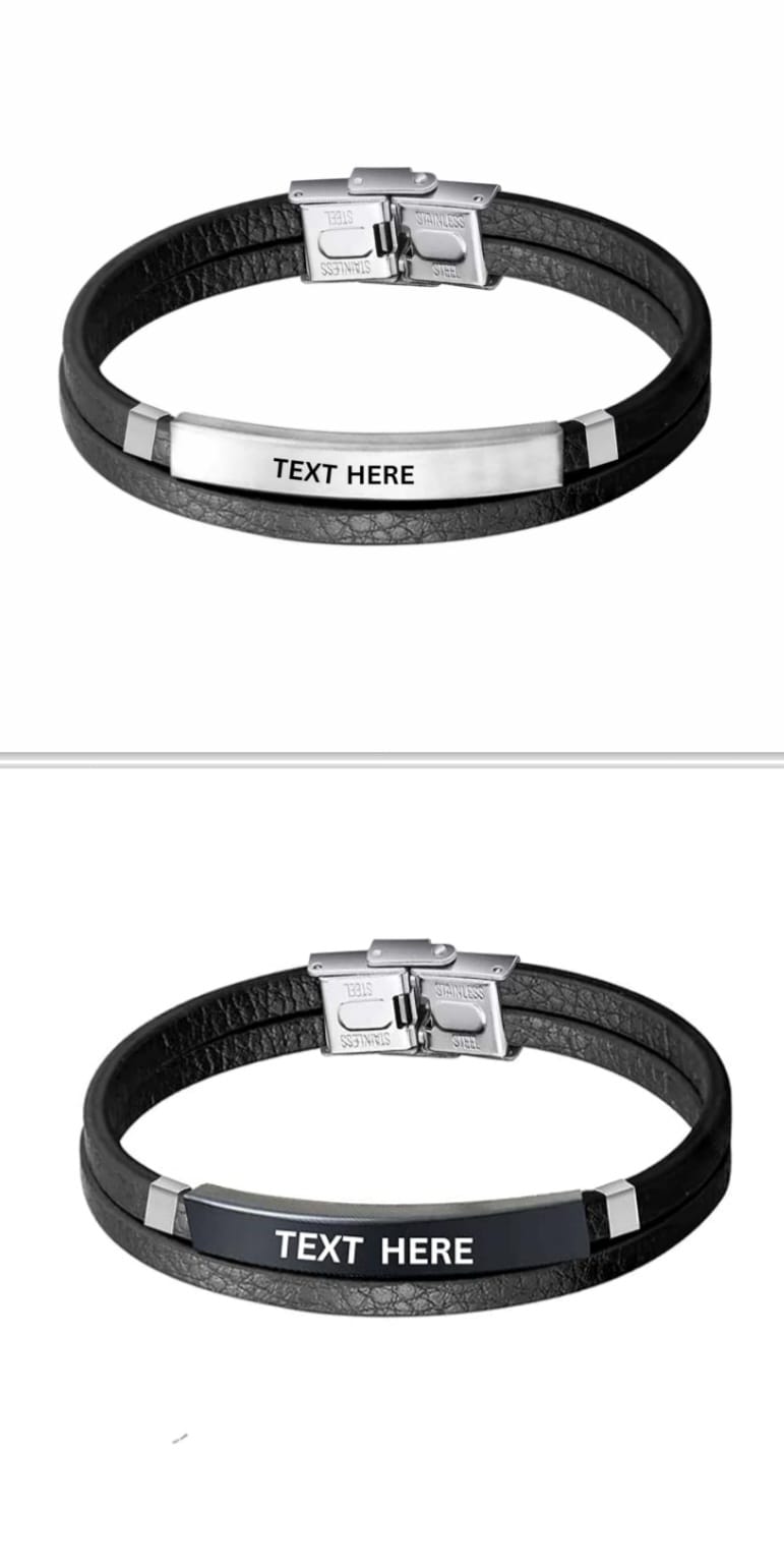 Personalised Slim Leatherette Bracelet