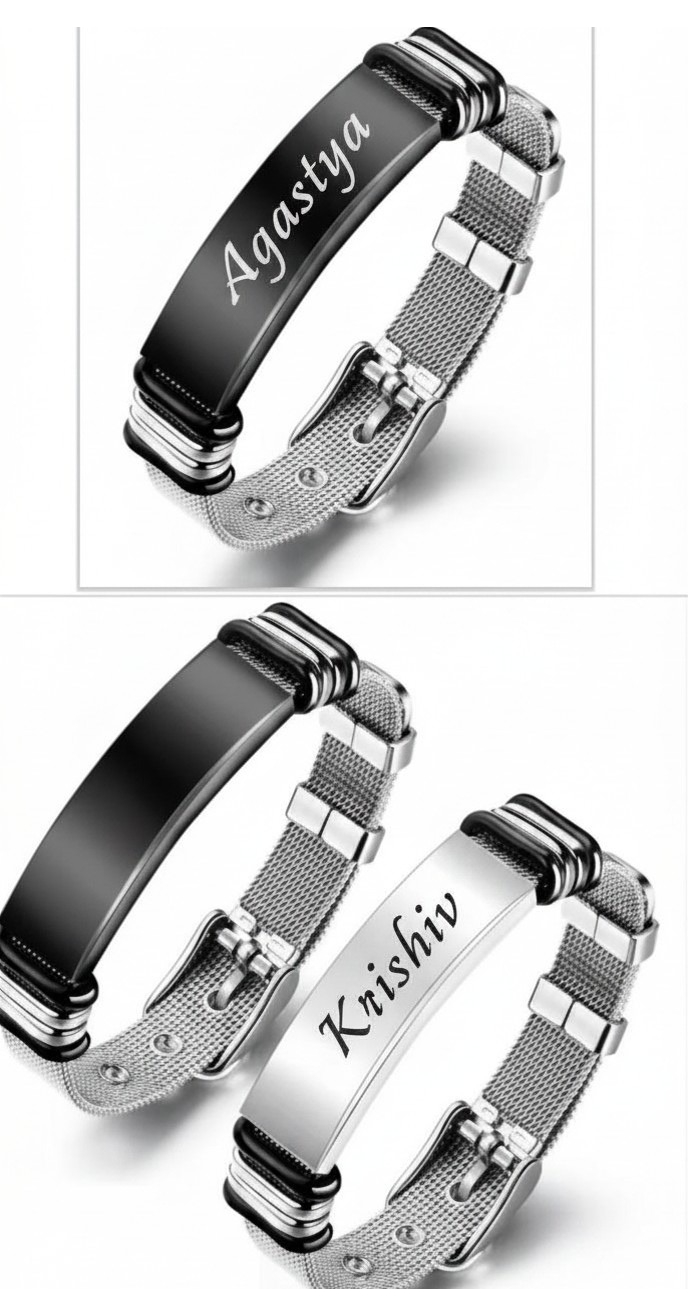 Personalised Stainless Steel Mesh Bracelet